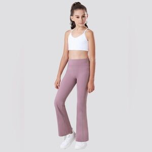 2 Pairs- Girls Flare Leggings with 2 Pockets High Waisted